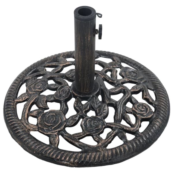 vidaXL parasolfod 12 kg 48 cm støbejern bronzefarvet -  Parasolfødder