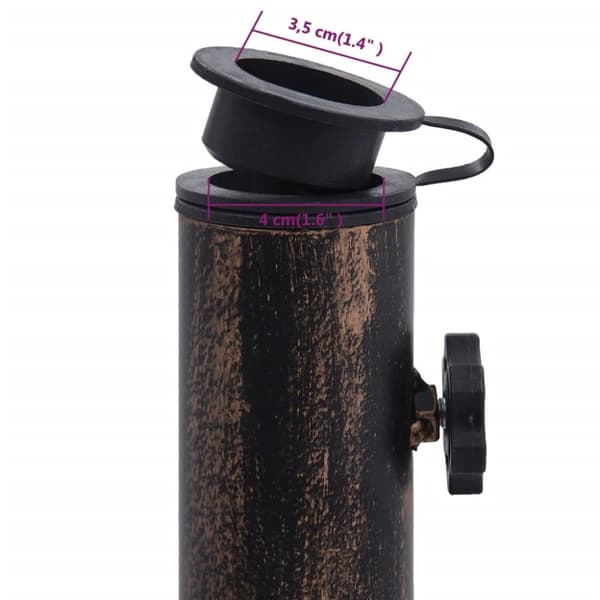 vidaXL parasolfod 12 kg 49 cm støbejern bronzefarvet -  Parasolfødder
