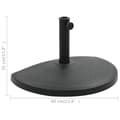 Miniatyrbillede 7 af 7: vidaXL parasolfod halvrund polyresin 15 kg sort -  Parasolfødder