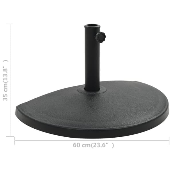 vidaXL parasolfod halvrund polyresin 15 kg sort -  Parasolfødder