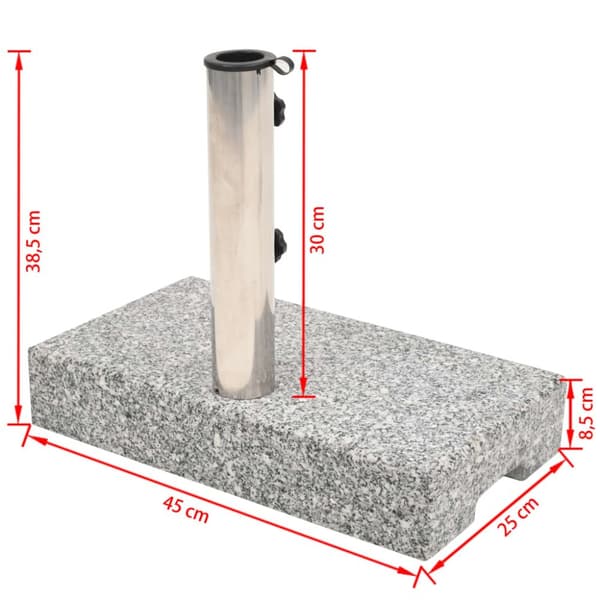 vidaXL Aurinkovarjon Alusta Graniitti Suorakaide 25 kg -  Päivänvarjojalustat