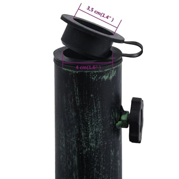 vidaXL Päivänvarjon alusta vihreä 12 kg 49 cm valurauta -  Päivänvarjojalustat