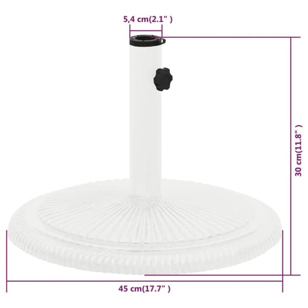 vidaXL parasolfod 45x45x30 cm støbejern hvid - Parasolfødder