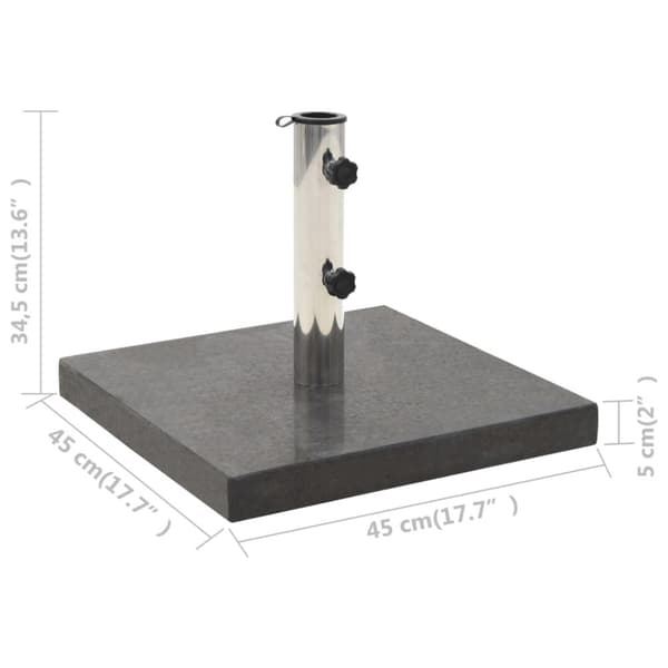 The Living Store Parasollfot granit 28,5 kg fyrkantig svart -  Parasollfötter
