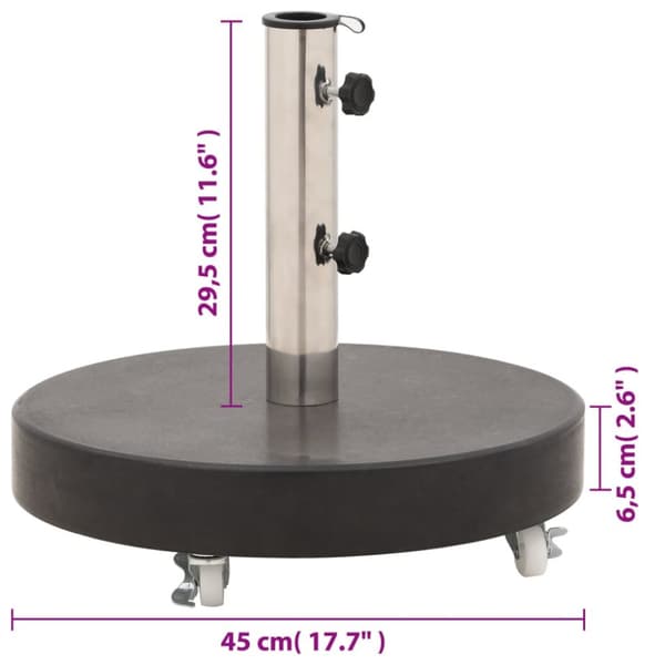 The Living Store parasolfod granit 30 kg rund sort - Parasolfødder