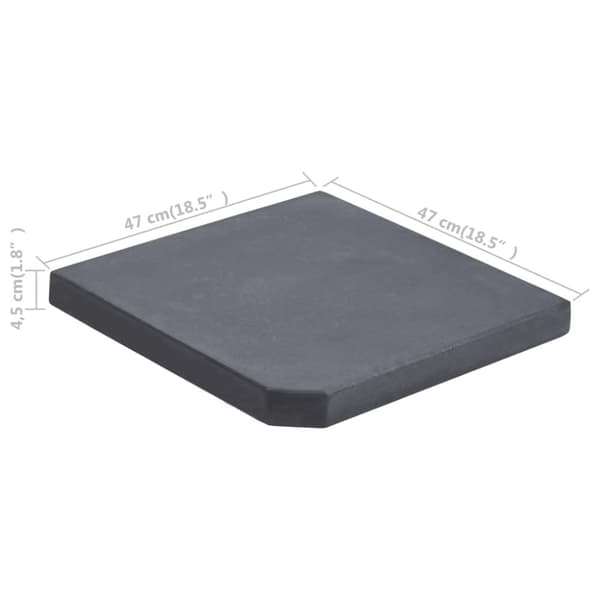 The Living Store Viktplatta för parasoll svart granit fyrkantig 25 kg -  Parasollfötter