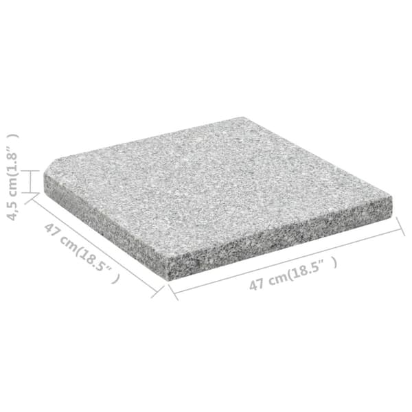 The Living Store Parasoll viktplatta granit 25 kg kvadratisk grå -  Parasollfötter