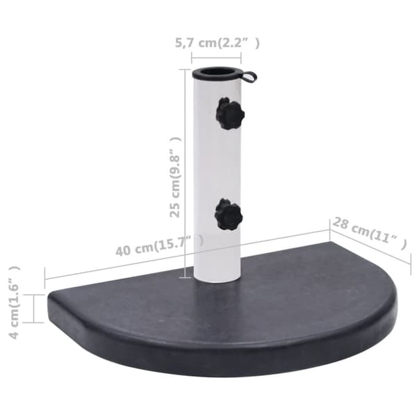 The Living Store parasolfod 40x28x4 cm granit sort -  Parasolfødder