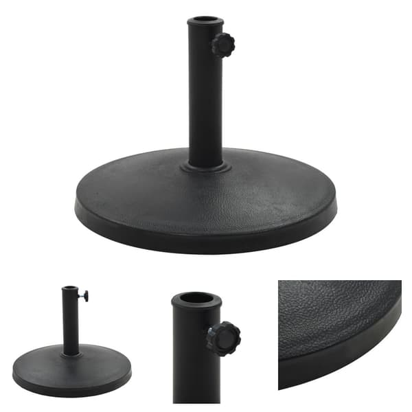 The Living Store Parasollfot rund polyresin 10 kg svart -  Parasollfötter