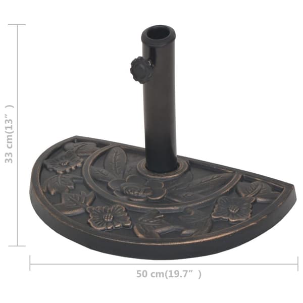 The Living Store parasolfod resin halv rund bronzefarvet 9 kg -  Parasolfødder