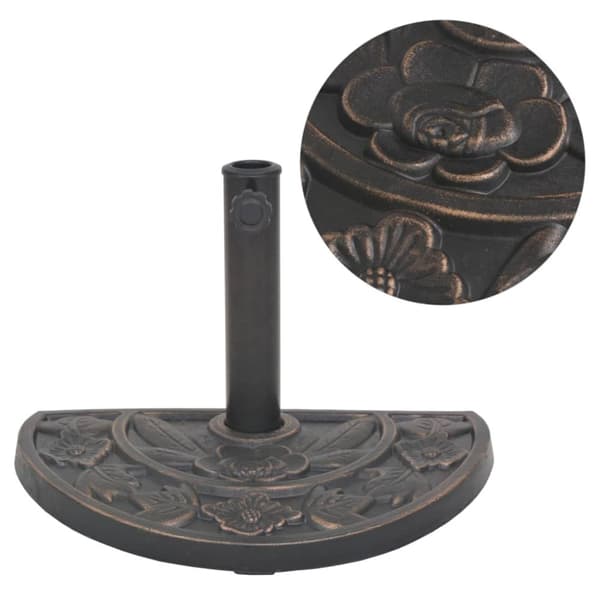 The Living Store parasolfod resin halv rund bronzefarvet 9 kg -  Parasolfødder