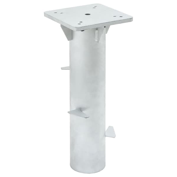The Living Store nedgravet parasolbase 16x16x39,5 cm stål sølvfarvet - Parasolfødder