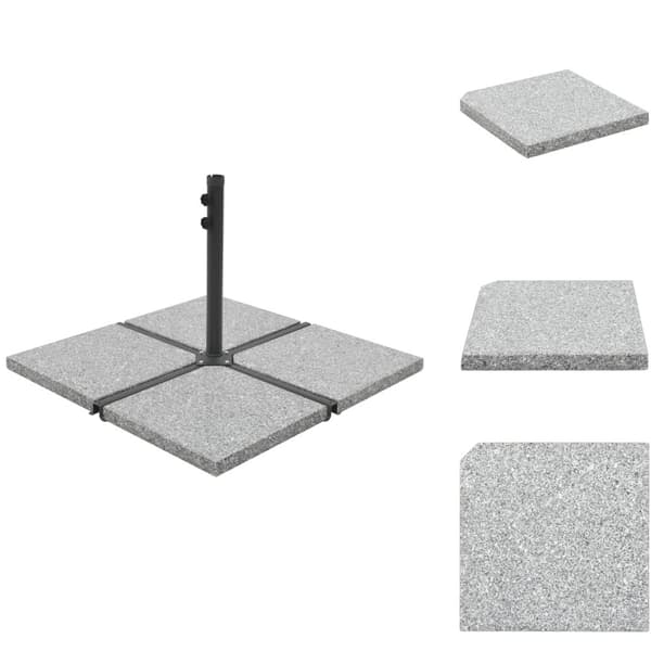 Parasolfødder - Living vægtplade til parasol granit 25 kg firkantet grå