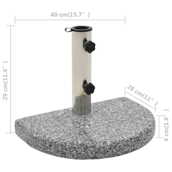 Parasolfødder - Living parasolfod granit 10 kg buet grå