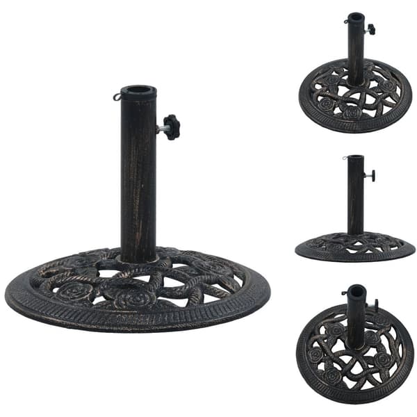 Parasollfötter - Living Parasollfot svart och brons 9 kg 40 cm gjutjärn