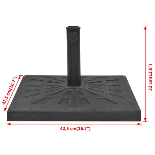 Parasolfødder - Living parasolfod resin firkant sort 12 kg