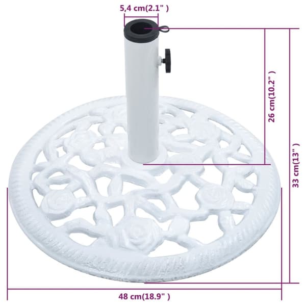Päivänvarjon alusta valkoinen 12 kg 48 cm valurauta - Varjoteline - Varjotelineet - Home & Living