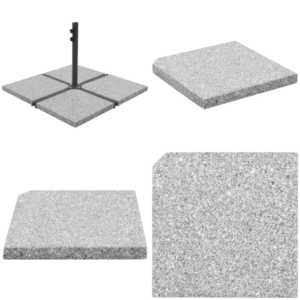 Parasoll viktplatta granit 25 kg kvadratisk grå - Parasollfot - Parasollfötter - Home & Living