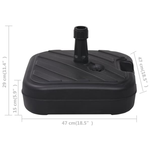 Parasolfod 24 l sand- eller vandfyld sort - Parasolfod - Parasolfødder - Home & Living