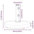 Miniatyrbilde 10 av 10: vidaXL Parasollfot for Ø32/38/48 mm stenger 25 kg rund