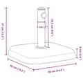 Miniatyrbilde 10 av 10: vidaXL Parasollfot for Ø32/35/38 mm stenger 11 kg firkantet