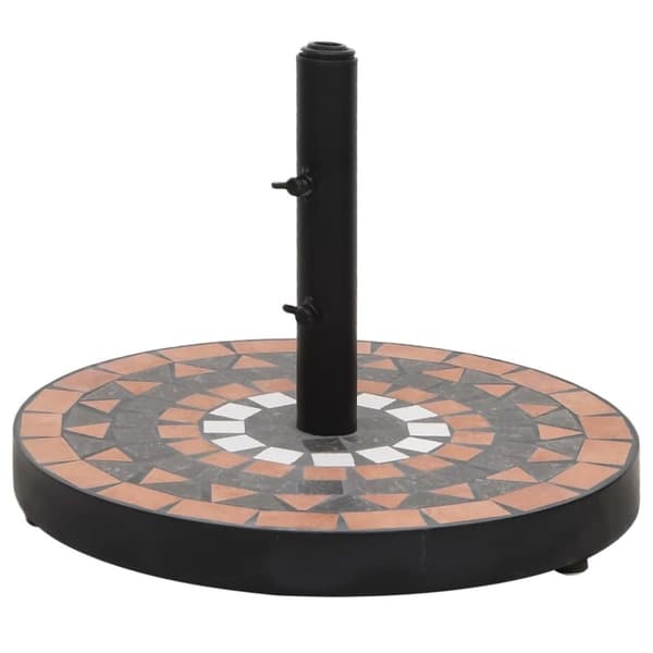 Parasollfot terrakotta och vit rund 12 kg