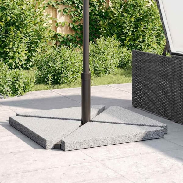 vidaXL Päivänvarjon aluspainot 4 kpl graniitti 14 kg kolmio harmaa