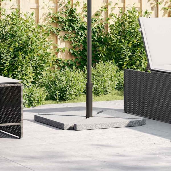 vidaXL Päivänvarjon aluspainot 4 kpl graniitti 14 kg kolmio harmaa