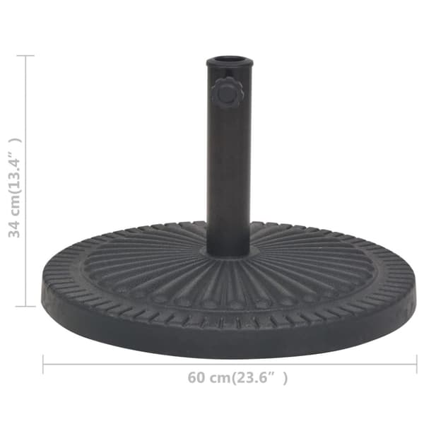 Parasollfot i harts rund svart 29 kg