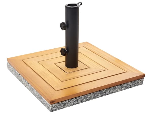 Parasollfot Brun Tre Granitt Stål 45 x 45 cm 21 kg Firkantet form Hagemøbler Solskjerming