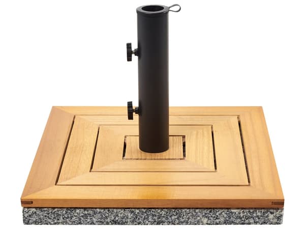 Parasolfod Brun Træ Granit Stål 45 x 45 cm 21 kg Firkantet Udendørs Paraplystativ