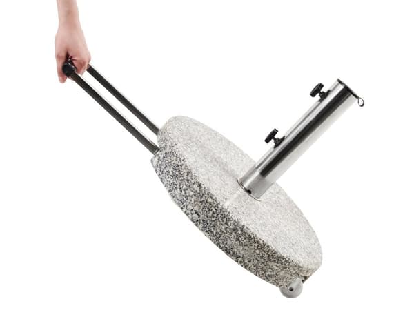 Paraplyfod grå granit rustfrit stål ø45 cm 30 kg firkantet moderne sten