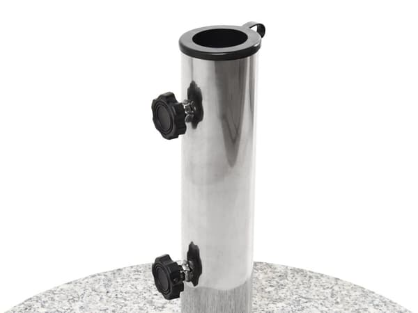 Paraplyfod grå granit rustfrit stål ø45 cm 30 kg firkantet moderne sten