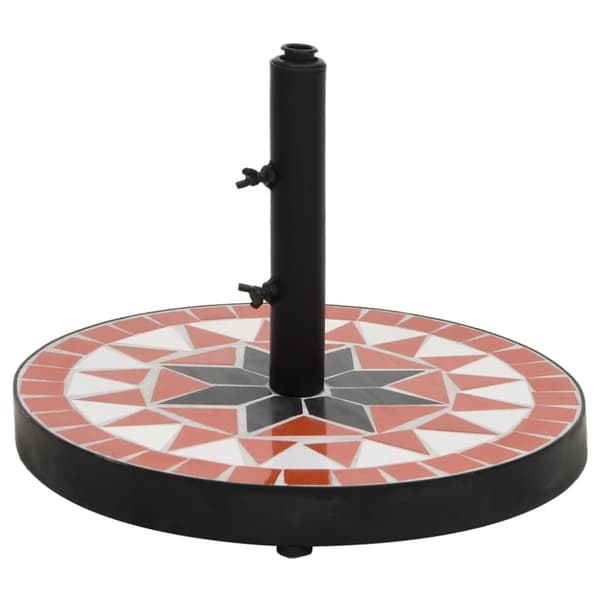 Parasollfot terrakotta och vit rund 12 kg