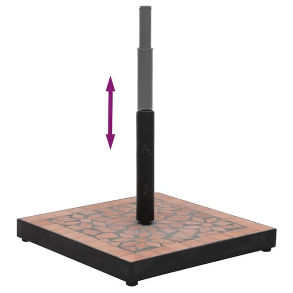 Parasollfot terrakotta och fyrkantig 12 kg