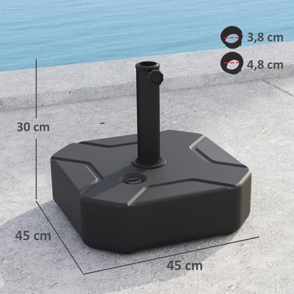 Paraplyholder, 45x45x25 cm, Sort