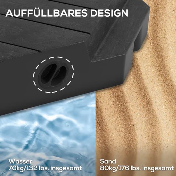 Paraplyholder, 80x80x13 cm, Sort