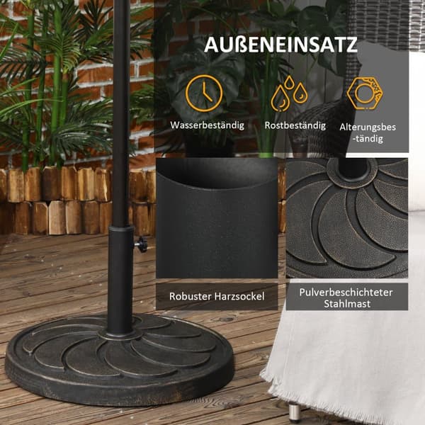 Terrasseparasol Stand, 18 kg til Ø38/48 mm Parasolstang, Ø53.5x33H cm, Bronze