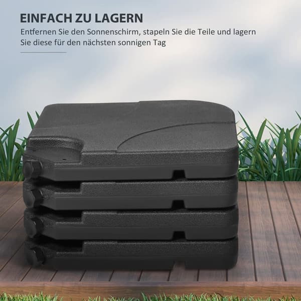Paraplystativ, 4er-Set, 104x104x7.5 cm, Sort