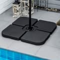 Miniatyrbillede 2 af 9: Paraplystativ, 4er-Set, 104x104x7.5 cm, Sort