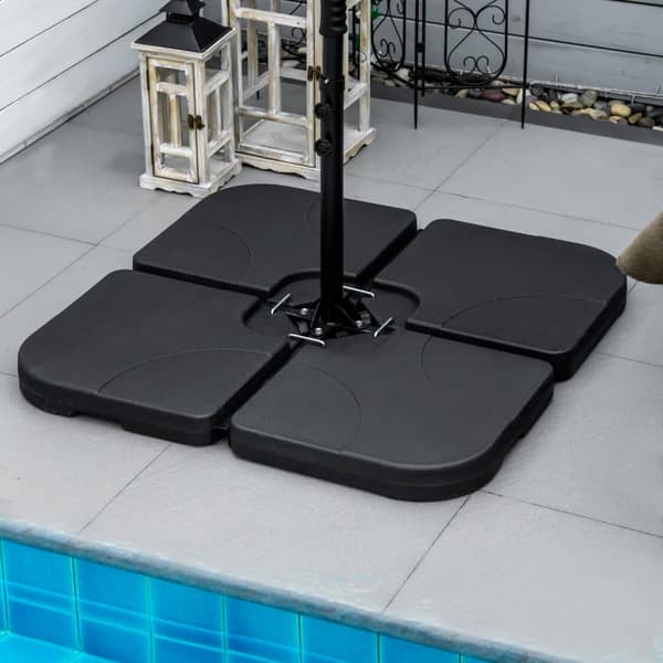 Paraplystativ, 4er-Set, 104x104x7.5 cm, Sort