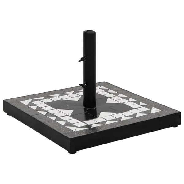 Parasollfot svart och vit fyrkantig 12 kg