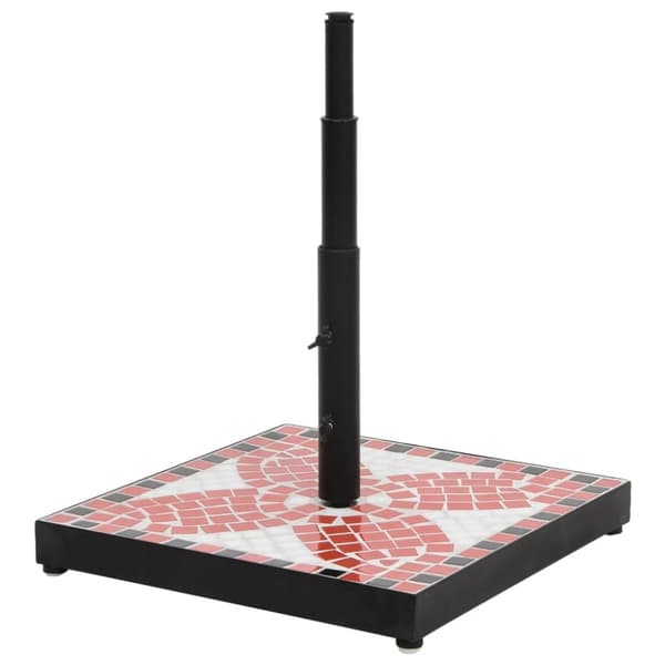 Parasollfot terrakotta och vit fyrkantig 12 kg