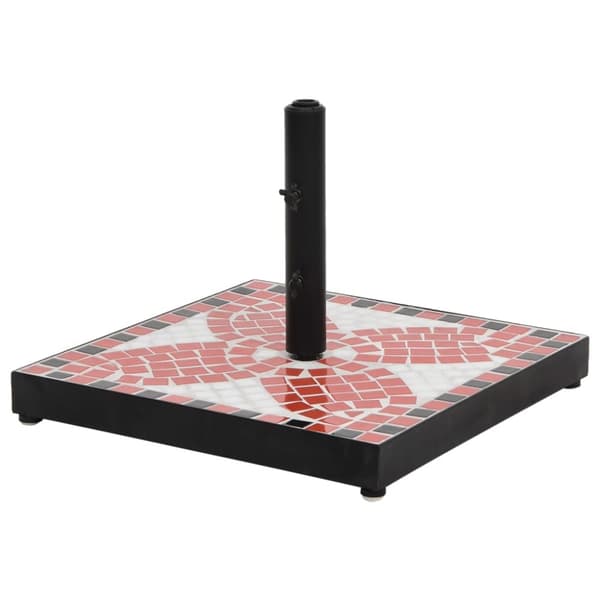 Parasollfot terrakotta och vit fyrkantig 12 kg