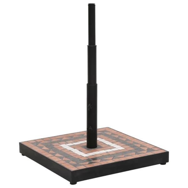 Parasollfot terrakotta och vit fyrkantig 12 kg
