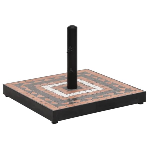 Parasollfot terrakotta och vit fyrkantig 12 kg