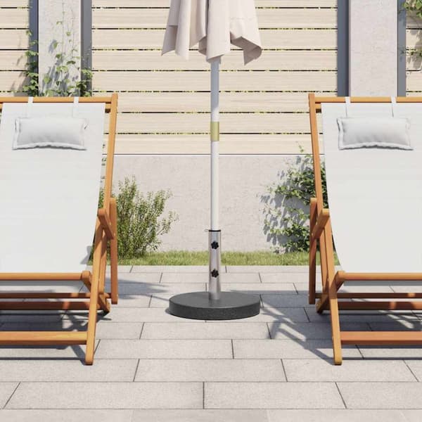 Parasollfot granit rund 20 kg svart