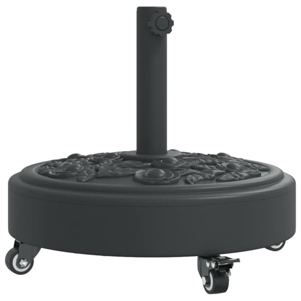 Parasollfot med hjul för Ø38 / 48 mm stolpar 27 kg rund