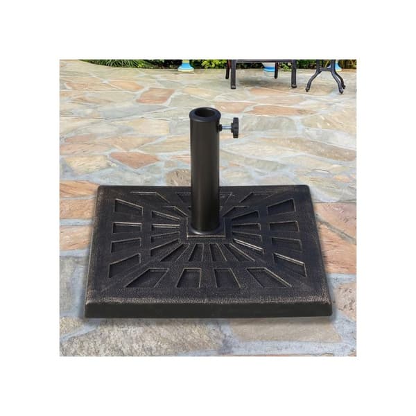 Outsunny Parasolfot i resin 15kg för Ø38/48mm Svart 47x47x32cm stabil och väderbeständig