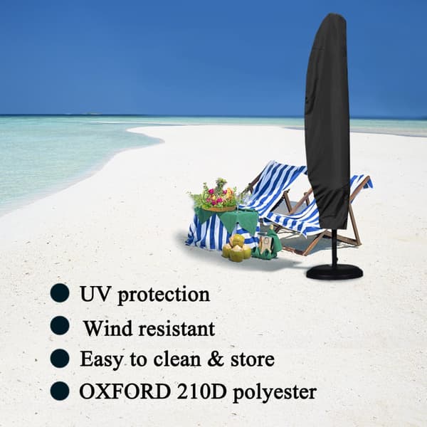 Bananparasolbetræk (9-11 fod) – Vandtæt 420D Oxford-materiale, UV-betræk med lynlås